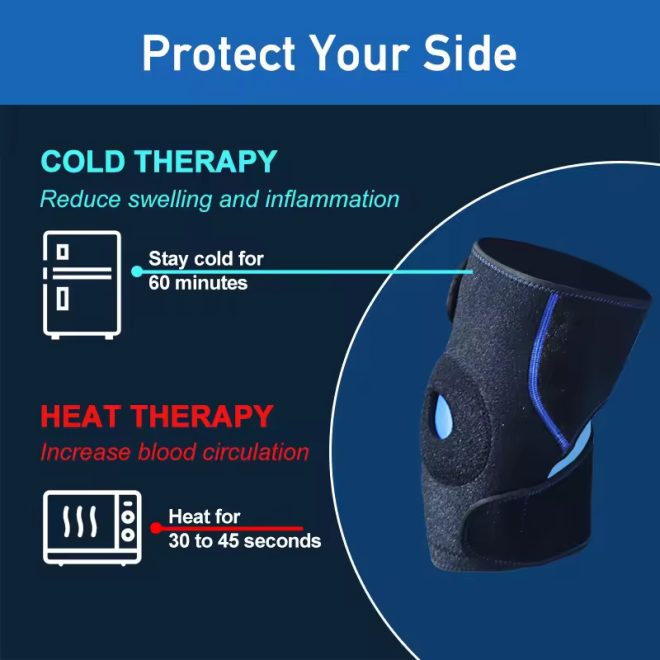 Hot and Cold Available Compression Ice Pack for Knee - Cold Therapy Knee Moist Heat Pack Ice Pack Wrap for Injuries - Image 2