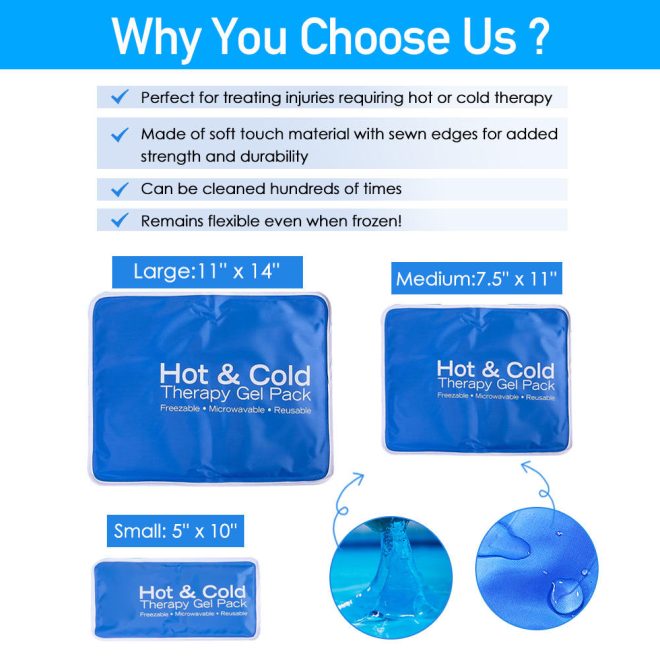 Reusable Ice Gel Pack  Knee Shoulder Waist  Therapy Hot Cold Ice Gel Pack for Muscle Ache, Back Pain, First Aid - Image 4