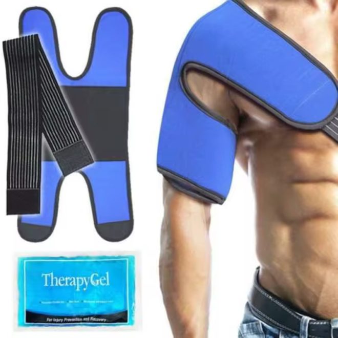 Polyester Fabric  Shoulder Back Pain Relief Wrap Gel Ice Pack Wrap Hot Cold Belt for Waist - Image 2