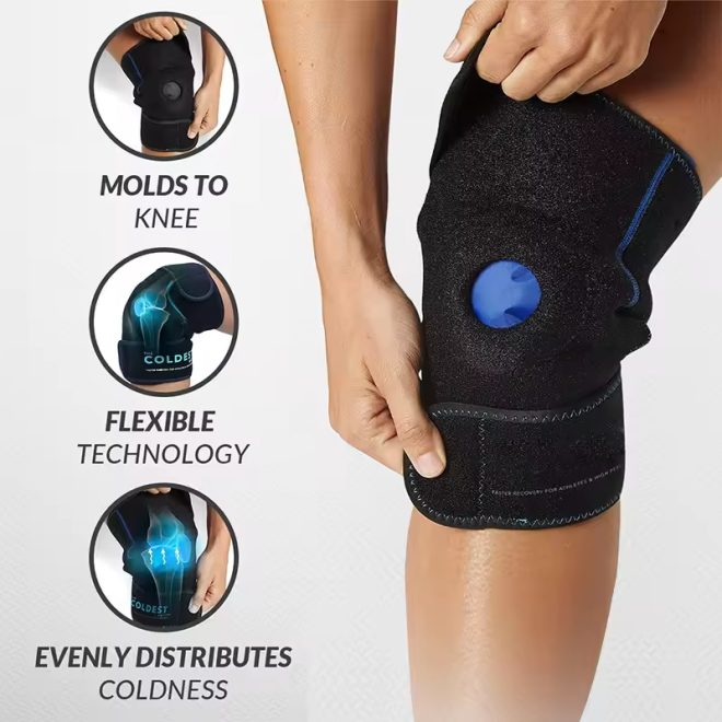 Hot and Cold Available Compression Ice Pack for Knee - Cold Therapy Knee Moist Heat Pack Ice Pack Wrap for Injuries - Image 6