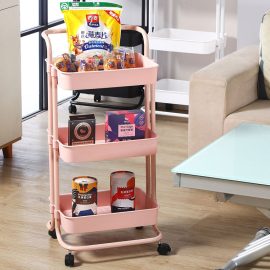 Nordic Small Trolley Storage Rack with Baskets, Rotatable
