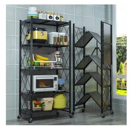 Floor-standing Multi-layer No Installation Required Folding Kitchen Storage Rack