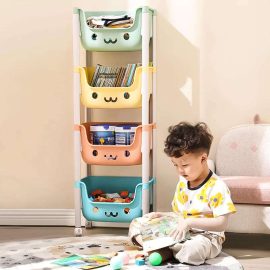 Children’s Multi-layer Movable Bookshelf, Storage Rack for Toys and Books, Home Organizer